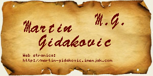 Martin Gidaković vizit kartica